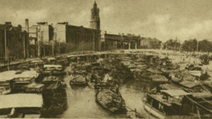 Boat Traffic on the Soochow Creek, Shanghai